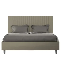 Ityhome Lit coffre capitonné 160x200 Goya cappuccino simili cuir