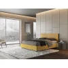 Ityhome Lit coffre capitonné 160x200 Labirinto 06 tissu Rosal jaune Clearance