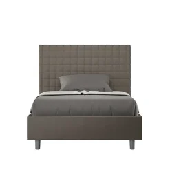 Ityhome Lit coffre capitonné 120x200 Sunny simili cuir cappuccino Discount