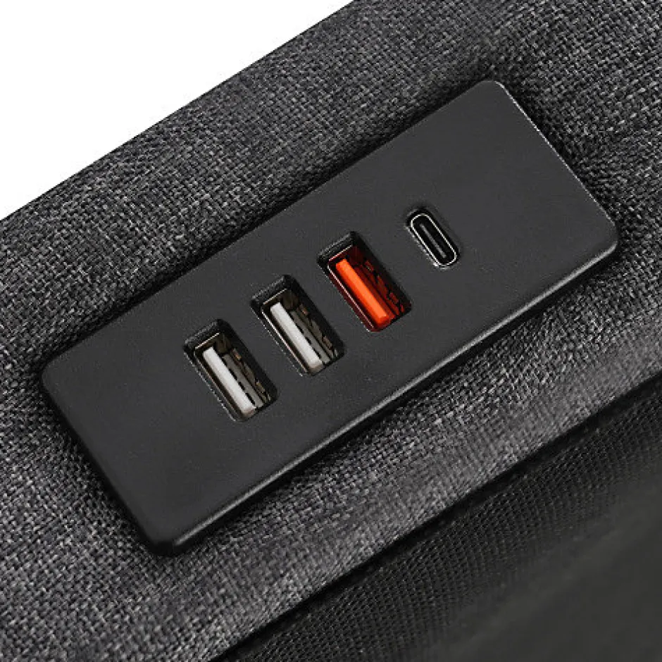 ModernLuxe Lit coffre capitonné 90x200cm avec LED et ports de charge USB - tissu en Lin - tête de lit avec espace de rangement - Gris