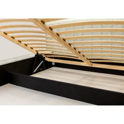 Meublorama Lit coffre CERVIN Taupe sablé bouclé 180x200 cm Sommier relevable Design haut de gamme Discount