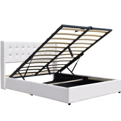 Nuits D'Or Lit coffre de rangement 140x200 cm - montage facile - 14 lattes - confort optimal - design moderne - Clearance
