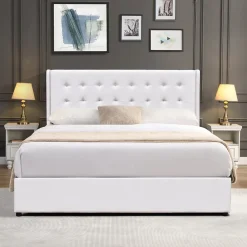 Nuits D'Or Lit coffre de rangement 140x200 cm - montage facile - 14 lattes - confort optimal - design moderne - Clearance
