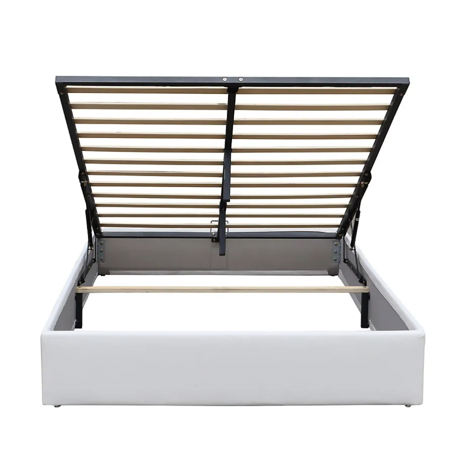King Of Dreams Lit coffre dehoussable blanc - 120x200 cm - montage rapide - 12 lattes - - espace de rangement - tendance et pratique