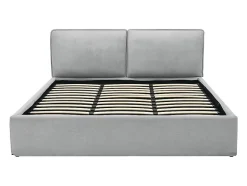 Vente-unique Lit coffre déhoussable 180 x 200 cm - Tissu - Gris clair + Matelas - TENESE Sale