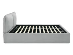 Vente-unique Lit coffre déhoussable 180 x 200 cm - Tissu - Gris clair + Matelas - TENESE Sale