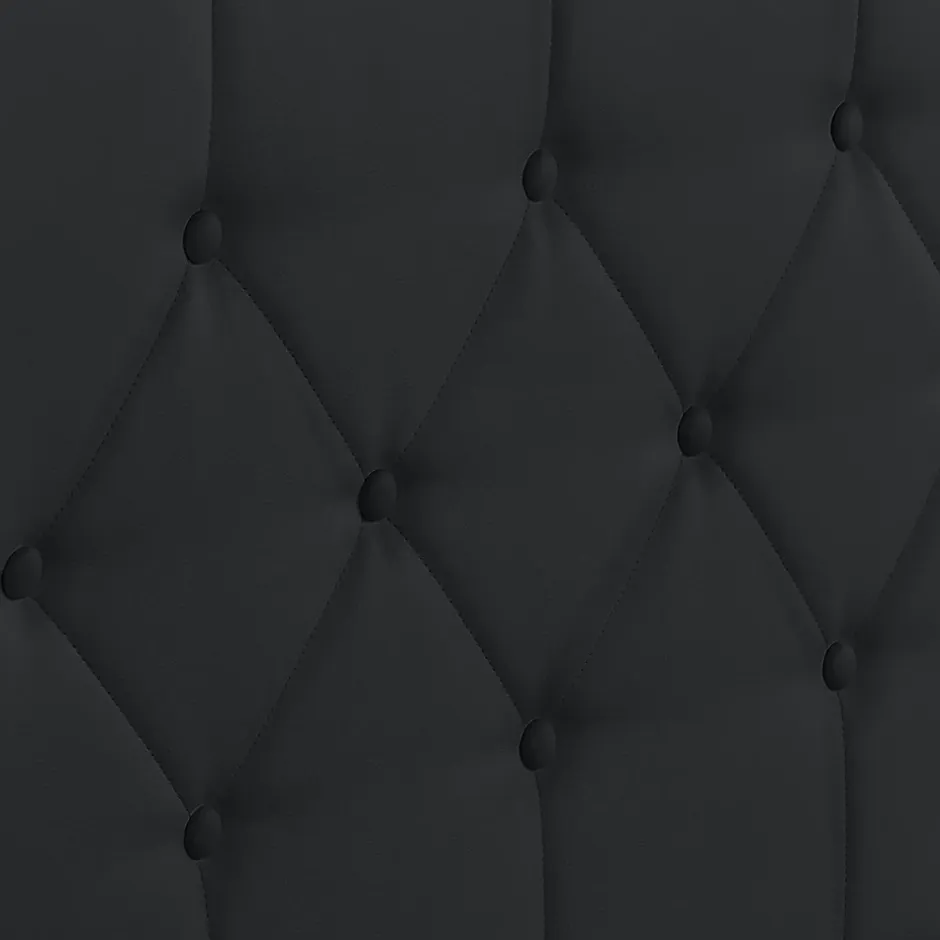 IDMarket Lit coffre double AUSTIN avec tête de lit et sommier 160 x 200 cm PVC noir Discount