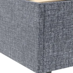 IDMarket Lit coffre double NORFOLK avec tête de lit et sommier 140 x 190 cm tissu gris anthracite