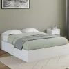 IDMarket Lit coffre double SANDSIDE avec sommier 160 x 200 cm blanc Hot
