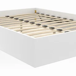IDMarket Lit coffre double SANDSIDE avec sommier 160 x 200 cm blanc Hot