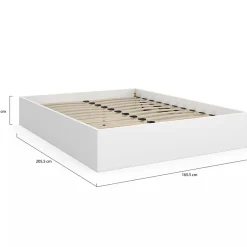 IDMarket Lit coffre double SANDSIDE avec sommier 160 x 200 cm blanc Hot