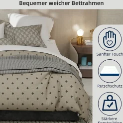 Okwish Lit Coffre Double 140x200 cm, Lit Adulte et Ado avec Vérins Hydrauliques et Coffre Intégré, Velours Hollandais Gris, Sans Matelas