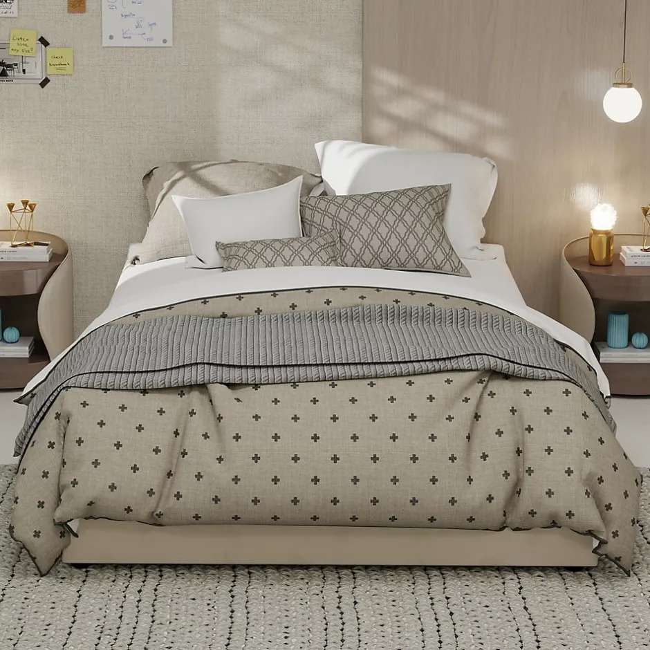 Okwish Lit Coffre Double 140x200 cm, Lit Adulte avec Vérins Hydrauliques, Cadre Moderne en Velours Beige, Sans Matelas Outlet