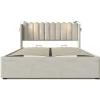 Blackcolors Lit Coffre Double 160x200cm Rembourré Rangement Lin Naturel