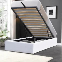 Nuits D'Or Lit coffre gris Loris 90x200 avec pieds - montage rapide - rangement optimal - design moderne - espace de Online