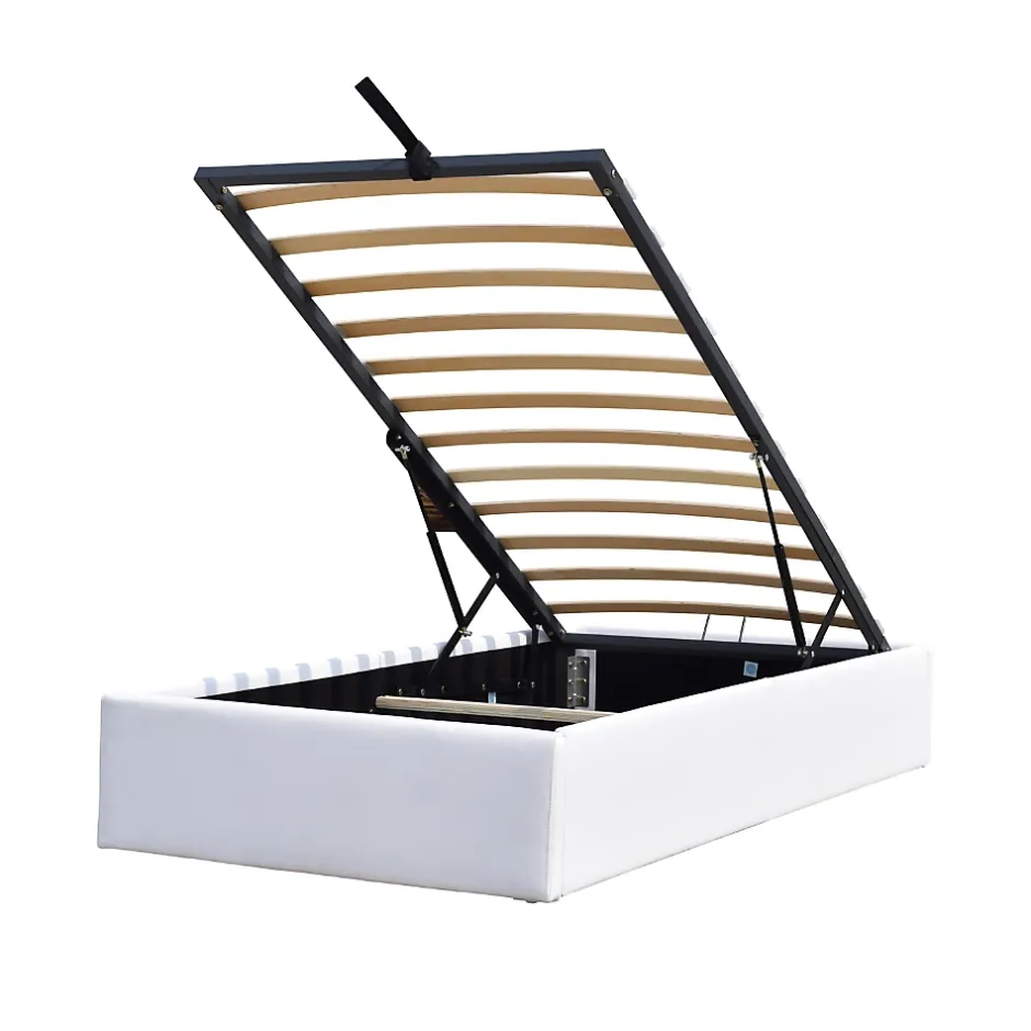 Nuits D'Or Lit coffre gris Loris 90x200 avec pieds - montage rapide - rangement optimal - design moderne - espace de Online