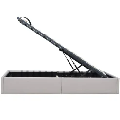 King Of Dreams Lit coffre gris 90x190 cm - 12 lattes - montage rapide - confort optimal - usage quotidien - meuble pratique