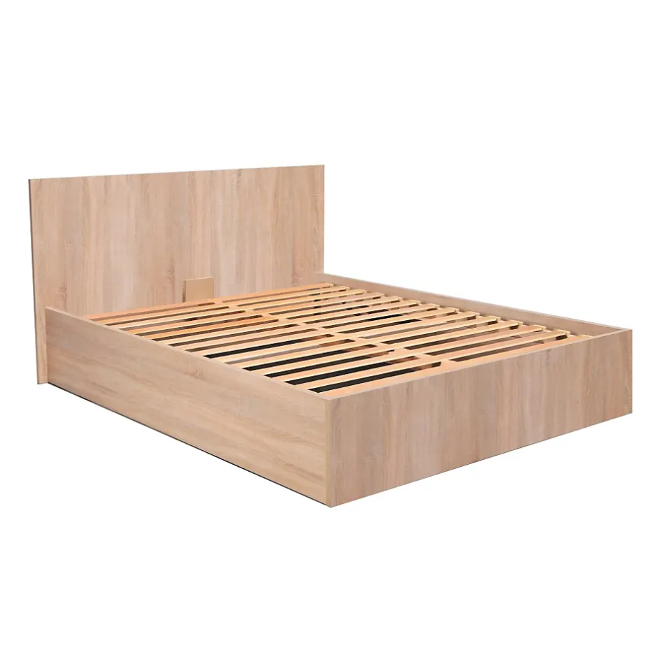 Weber Industries Lit coffre MADRID 180x200 + 1 sommier / Décor Chêne Blanchi Sale