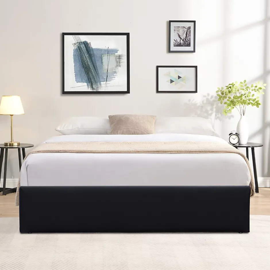 Nuits D'Or Lit coffre noir 180x200 cm - dehoussable - montage rapide - confort optimal - - lit avec 14 lattes Hot