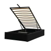 King Of Dreams Lit coffre noir 90x190 cm - montage rapide - 12 lattes - design moderne - espace de rangement - tendance