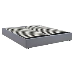 [En.Casa] Lit coffre Nola 180 x 200 cm gris en.casa Hot
