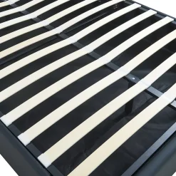 [En.Casa] Lit coffre Nola simili 140 x 200 cm noir en.casa