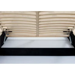 Meublorama Lit coffre ORLANE Beige Velours de dune 180x200 cm Sommier relevable Design haut de gamme Hot