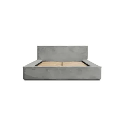 Meublorama Lit coffre ORLANE Gris Charbon minéral polaire 180x200 cm Sommier relevable Design haut de gamme