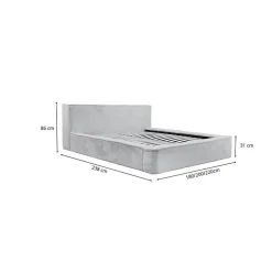 Meublorama Lit coffre ORLANE Noir Ardoise polaire 160x200 cm Sommier relevable Design haut de gamme