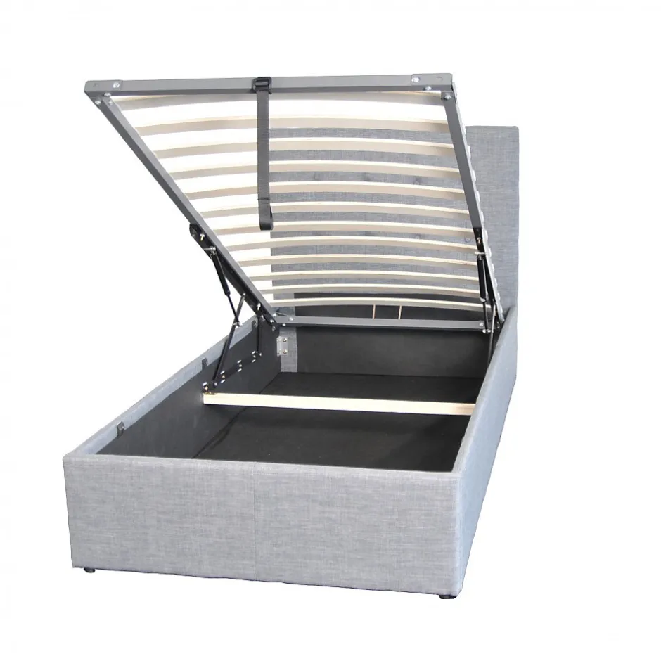Weber Industries Lit coffre PARMA 90x190 + 1 sommier / Gris clair Hot