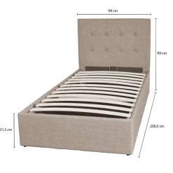 Weber Industries Lit coffre PARMA 90x190 + 1 sommier / Beige Discount