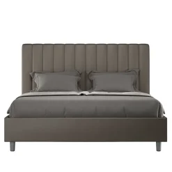 Ityhome Lit coffre rembourré en simili cuir Agueda cappuccino 160x210