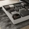 Ityhome Lit coffre rembourré simili cuir blanc Antea 180x190 Online