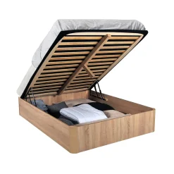 Weber Industries LIT COFFRE SPIRO 140x190cm + 1 SOMMIER / Décor Chêne Blanchi Online