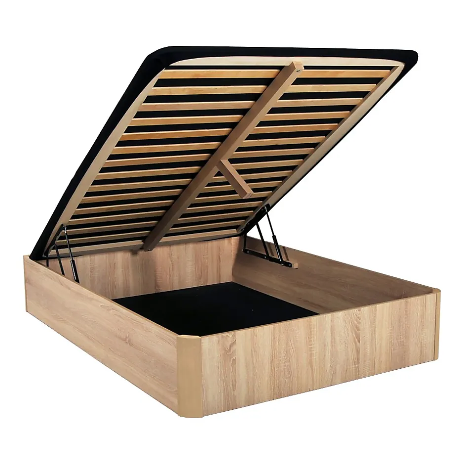 Weber Industries LIT COFFRE SPIRO 180x200cm + 1 SOMMIER / Décor Chêne Blanchi Hot