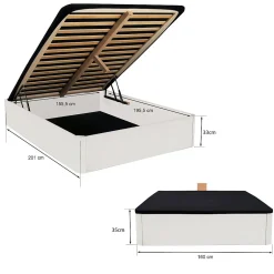 Weber Industries LIT COFFRE SPIRO 160x200cm + 1 SOMMIER / BLANC