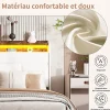 Fortuna lai lit Coffre 160x200 avec sommier et USB, LED, Cadre de lit avec Rangement et Tete de Lit, Blanc Online