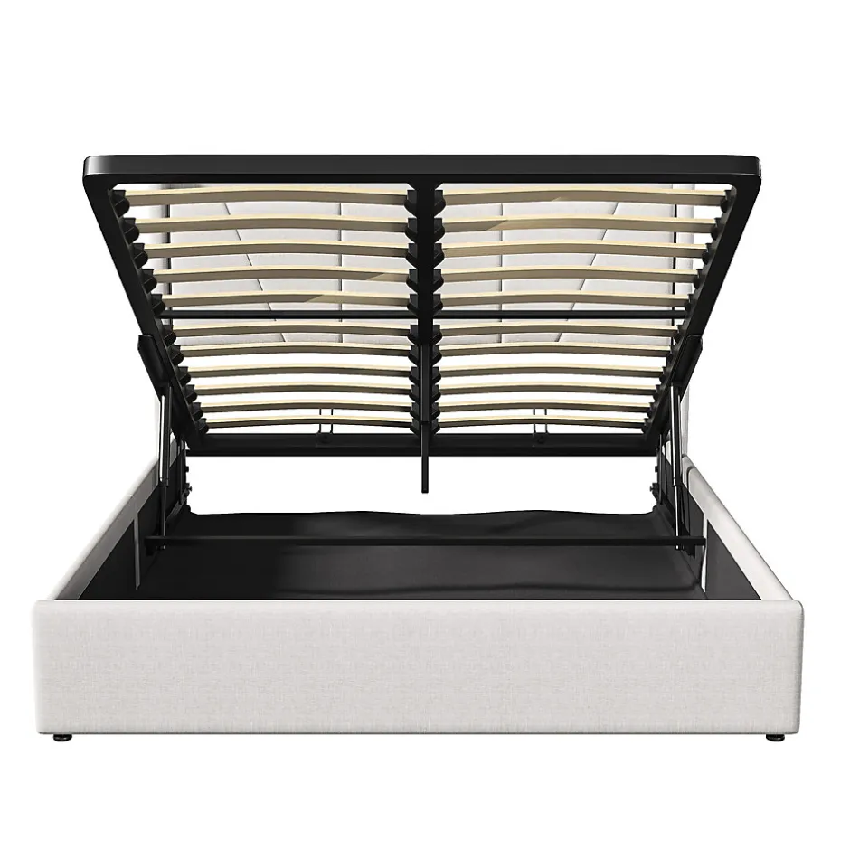 Simple Life Lit Coffre 140x200 avec USB et Type C, Lit capitonné avec Sommier à Lattes, Lit Double, Beige