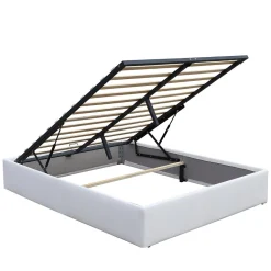 Nuits D'Or Lit coffre 180x200 cm - dehoussable blanc - montage rapide - revetement facile entretien - rangement optimise - design moderne