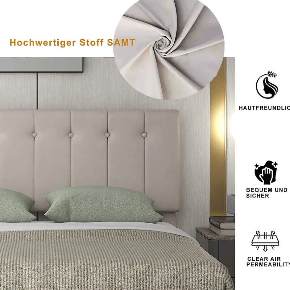 Okwish Lit Coffre 140x200 cm - Lit avec Rangement Intégré et Mécanisme Hydraulique, en Velours Blanc, Sans Matelas