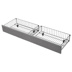 Okwish Lit coffre 180x200 cm - Lit coffre hydraulique avec 2 tiroirs et sommier à lattes - Velours - Sans Matelas - Gris