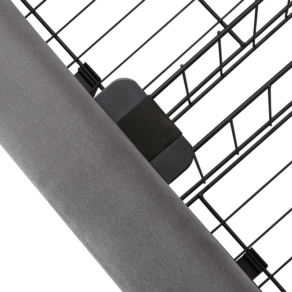Generique Lit coffre 140x190 cm - Lit coffre hydraulique avec 2 tiroirs et sommier à lattes - Capitonné Velours - Sans Matelas - Gris Outlet