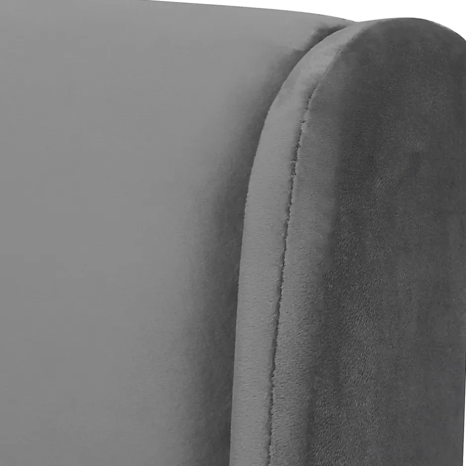 Okwish Lit coffre 140x200 cm - Lit double capitonné avec tête de lit oreille - Velours - Sans Matelas - Gris Online