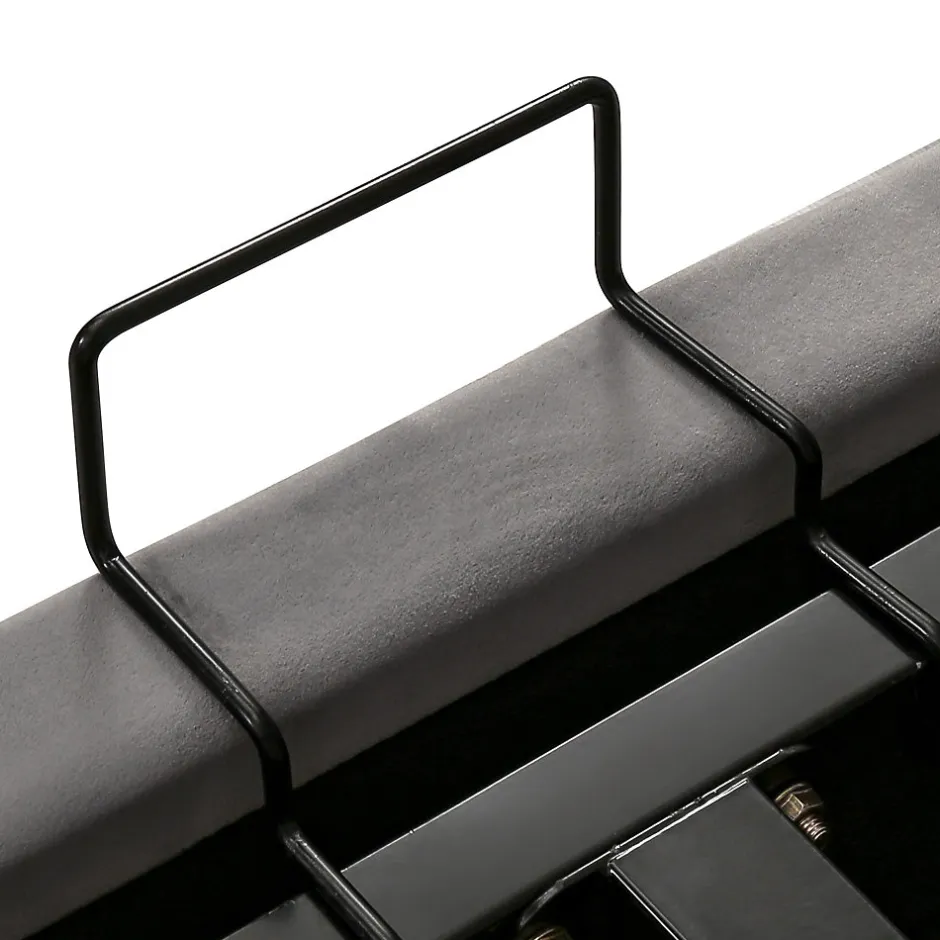 Okwish Lit coffre 160x200 cm - Lit double capitonné avec tête de lit oreille - Velours - Sans Matelas - Gris