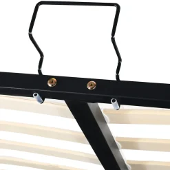 Okwish Lit coffre 140x200 cm - Lit double avec tête de lit fleur réglable - Velours + Métal + MDF - Sans matelas - Rose