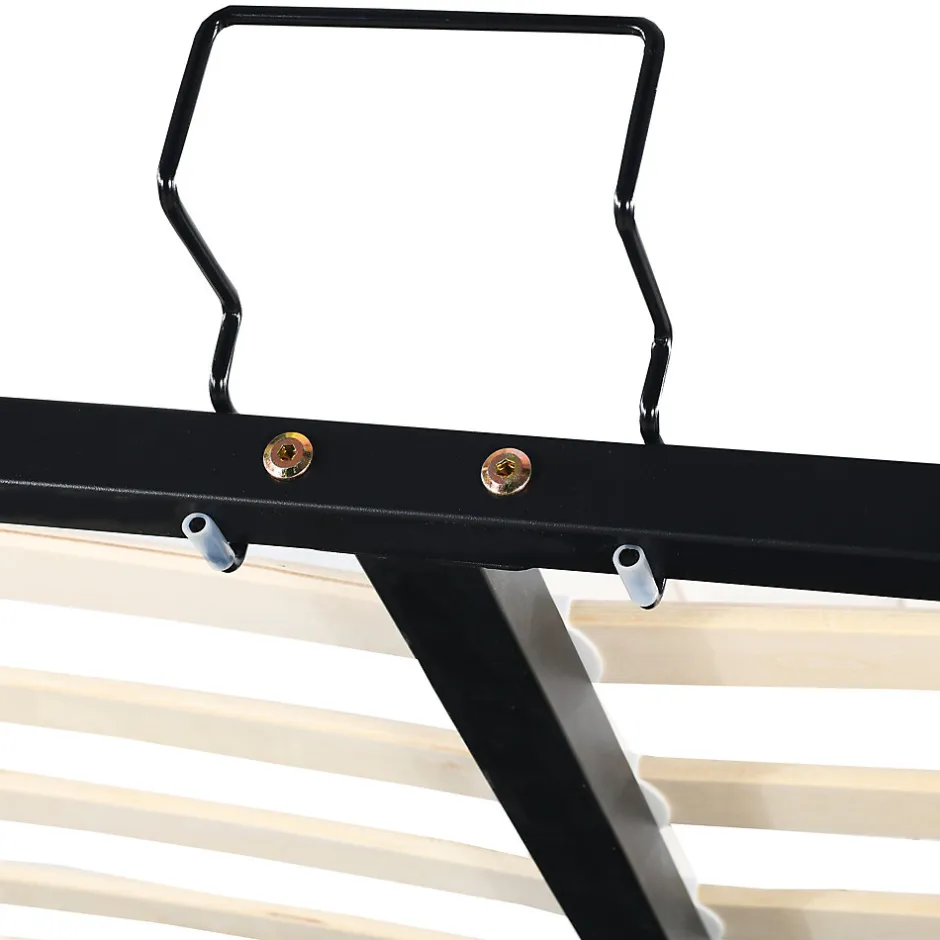 Okwish Lit coffre 140x200 cm - Lit double avec tête de lit fleur réglable - Velours + Métal + MDF - Sans matelas - Rose