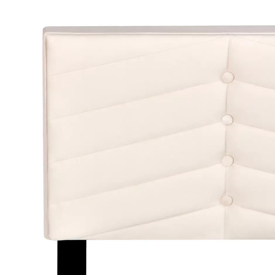 Okwish Lit coffre 140x200 cm - Lit Double Capitonné avec Tête de Lit Réglable - Velours - Sans Matelas - Beige Clearance
