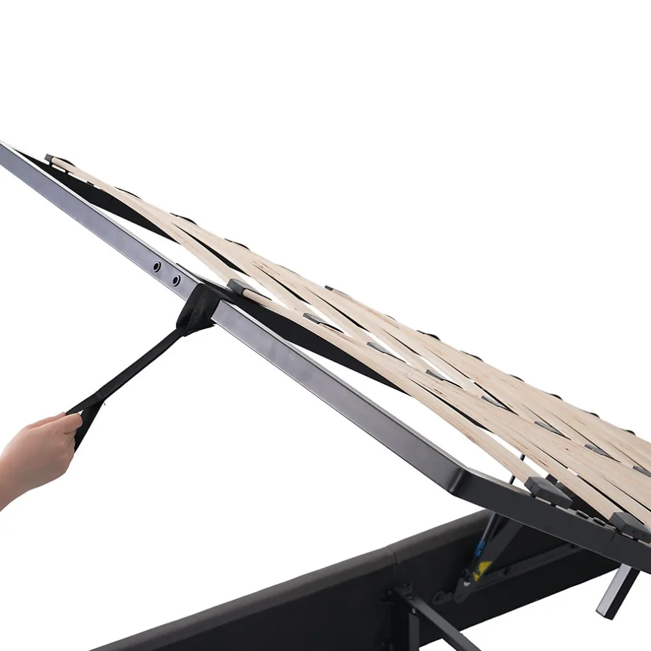 Generique Lit Coffre 140x200 cm - Lit Double Rembourré - Tête de Lit avec Rangement - Lin - Sans Matelas - Gris