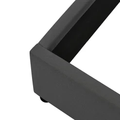 Generique Lit Coffre 160x200 cm - Lit Double Rembourré - Tête de Lit avec Rangement - Lin - Sans Matelas - Gris