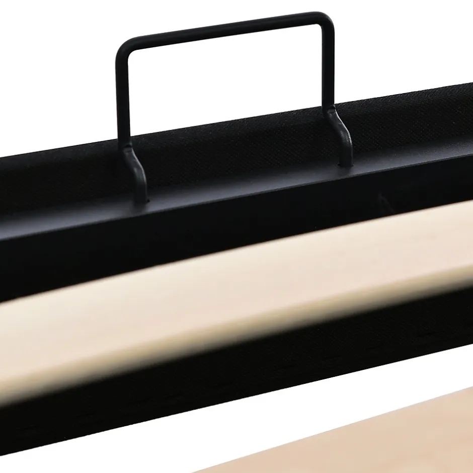 Okwish Lit coffre 90x200 cm - Lit simple capitonné avec sommier métallique - Bois massif + Métal - avec Matelas - Gris clair